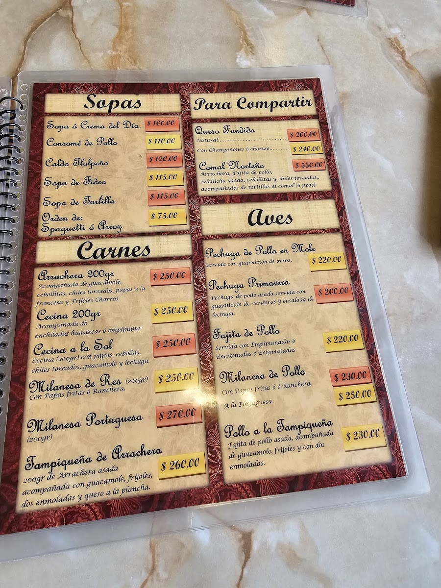 El Itacate Lomas Tampico Menu - Image 1